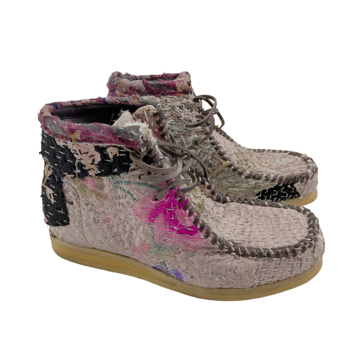 By Walid Pink/Multi Panel Embroidered Boot