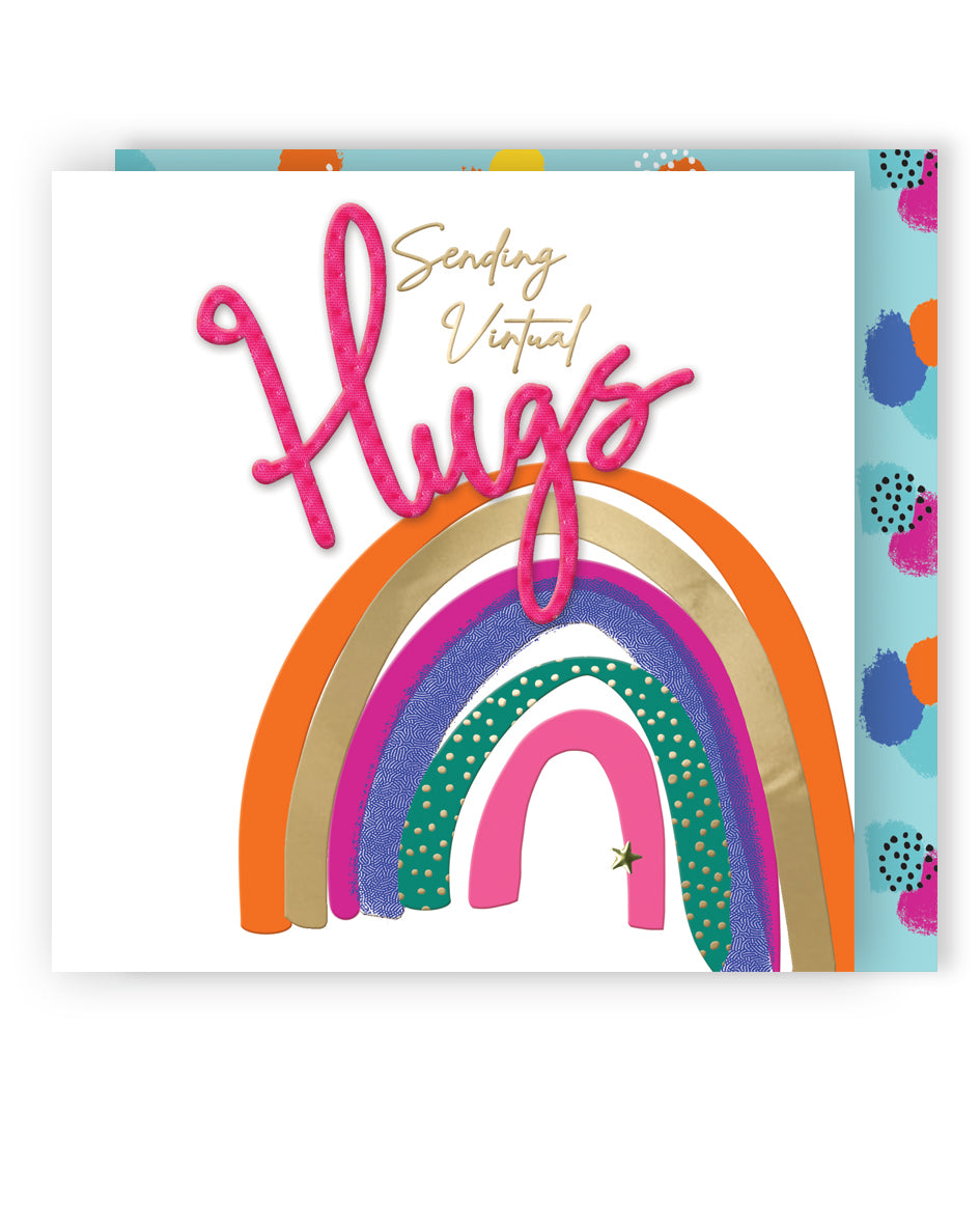 Sending Virtual Hugs Rainbow Card