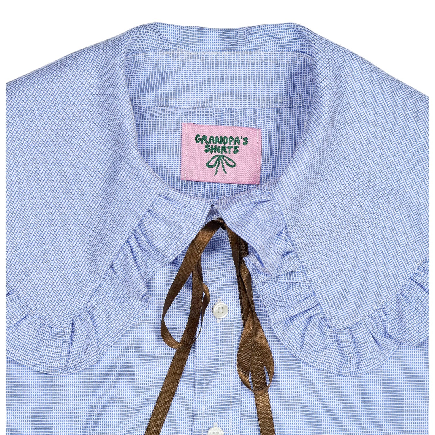 Grandpa's Shirts Blue Statement Collar Shirt