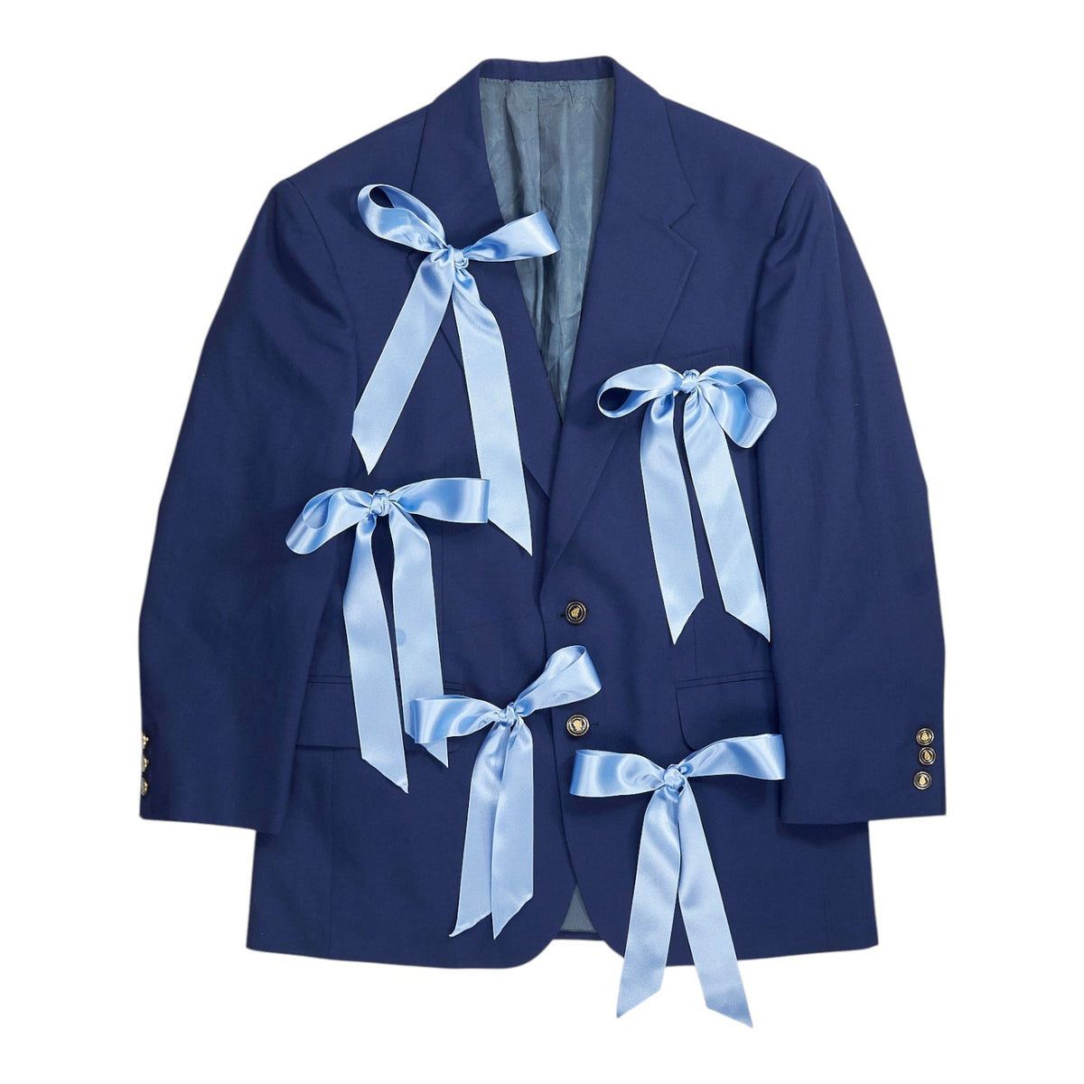 Marcon Court Navy Blue Ribbon Bows Blazer Jacket