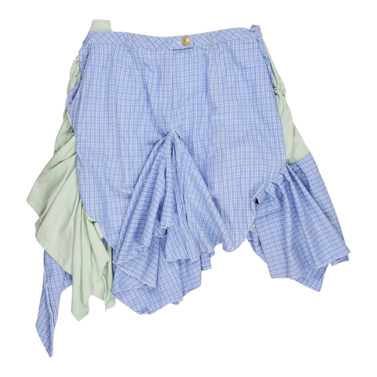 Hadiyah Hussain Blue Green Ruched Skirt