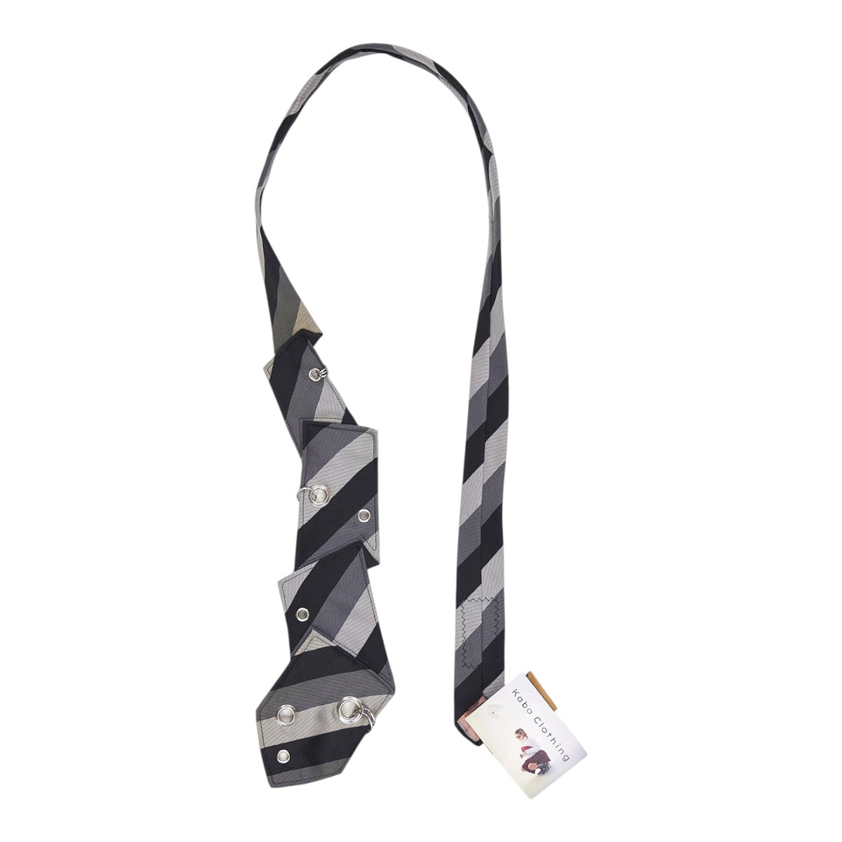 Kabo Upcycled Grey Striped Tie