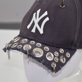 Kabo Washed Black Upcycled New York Baseball Cap