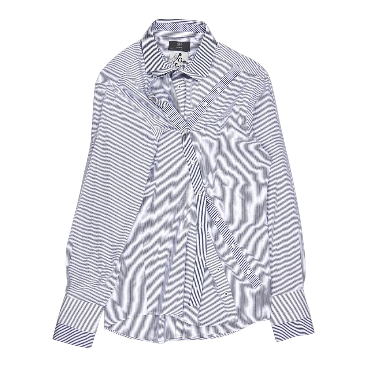 Owen Edward Snaith Blue Striped Wave Fishwife Shirt