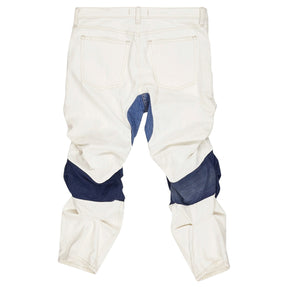 Owen Edward Snaith White Ruched Jeans