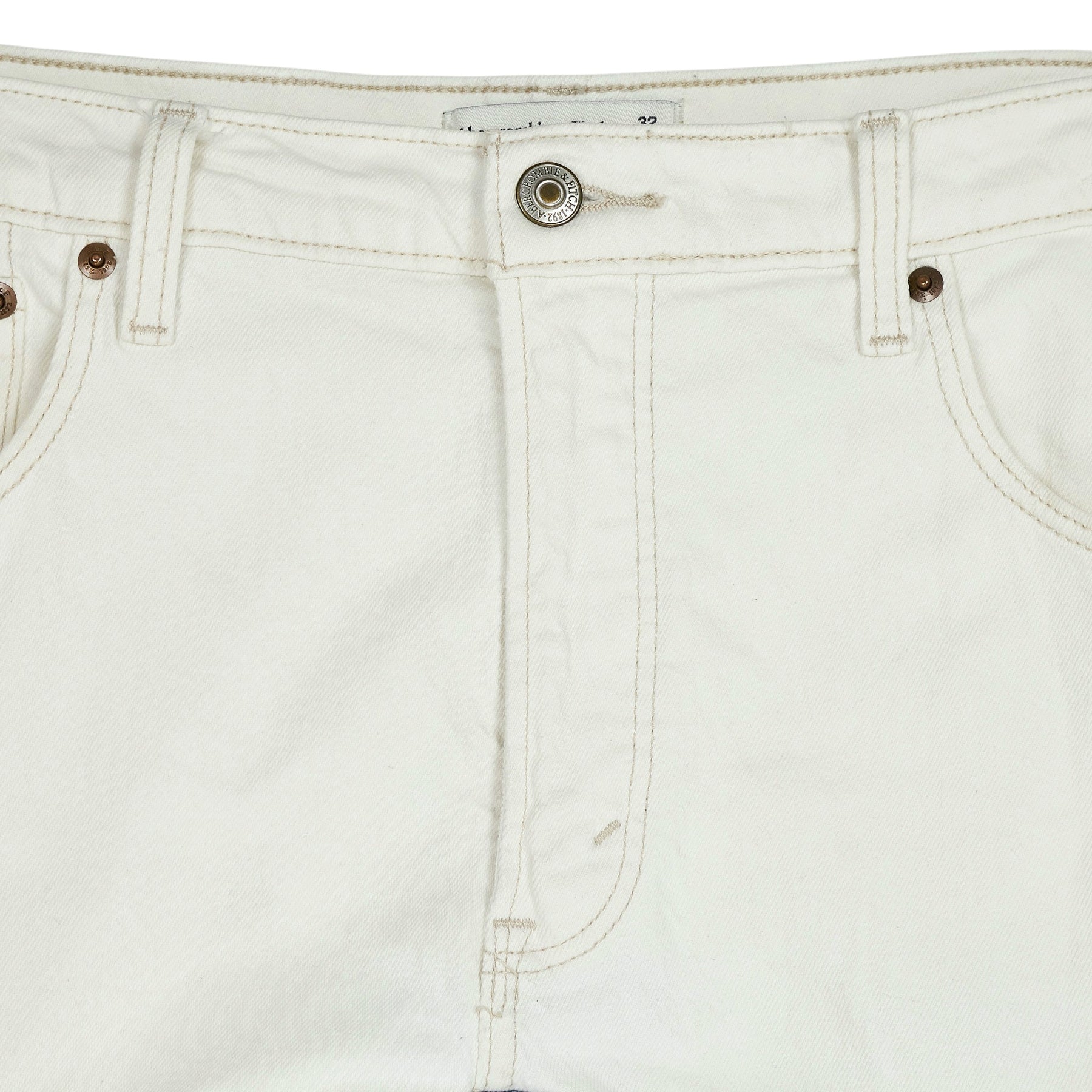 Owen Edward Snaith White Ruched Jeans