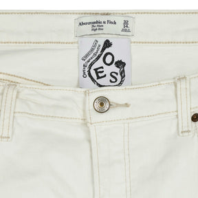 Owen Edward Snaith White Ruched Jeans