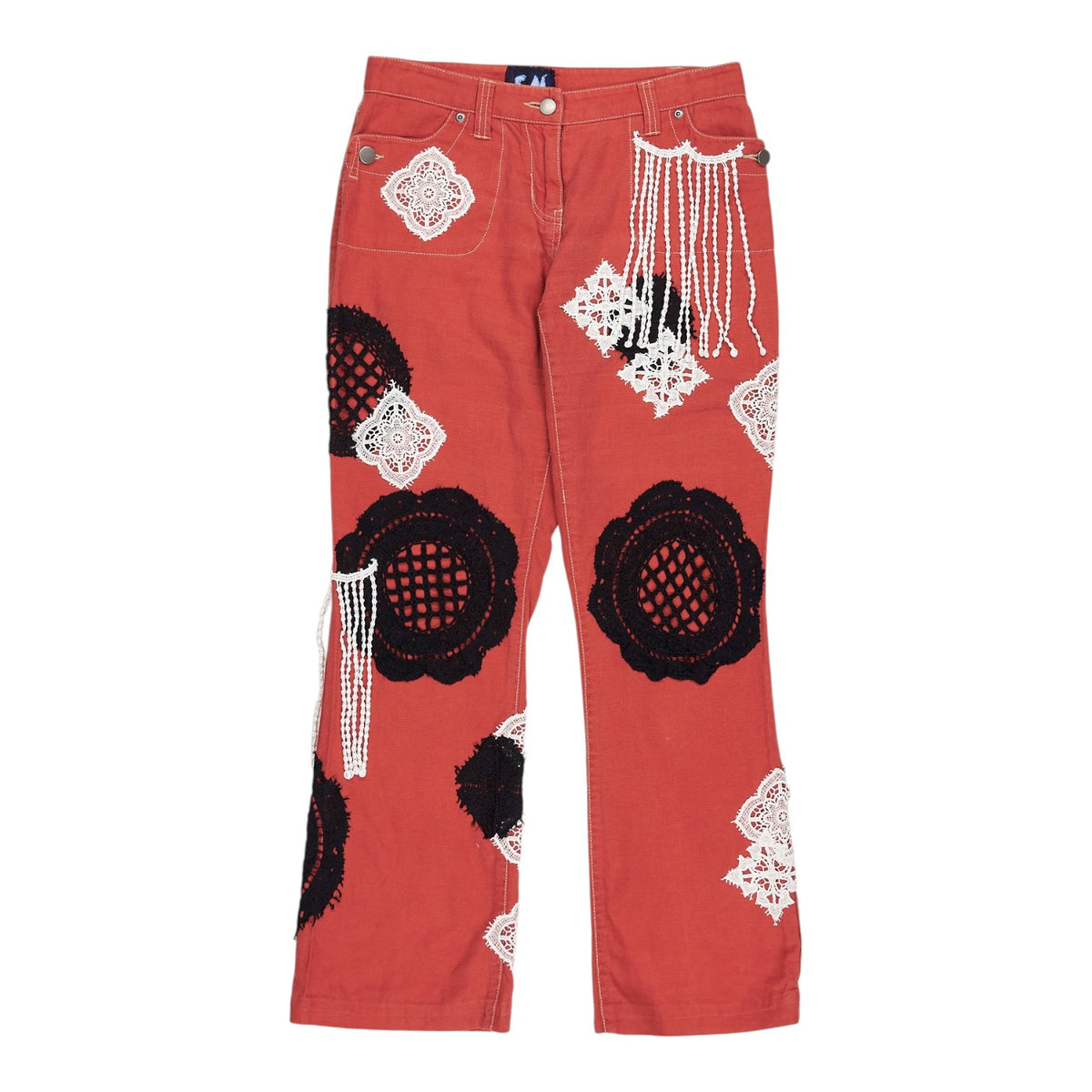 Made by Sean Marsh Orange Red Upcycled Jeans