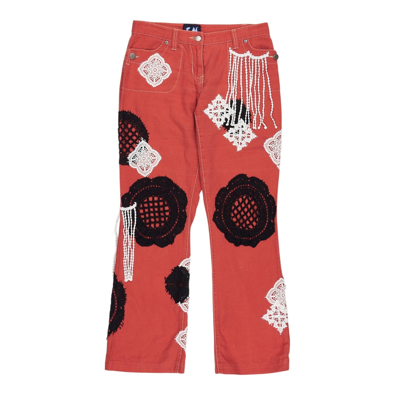Made by Sean Marsh Orange Red Upcycled Jeans