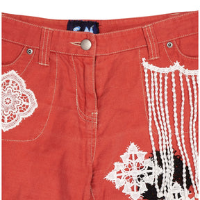 Made by Sean Marsh Orange Red Upcycled Jeans