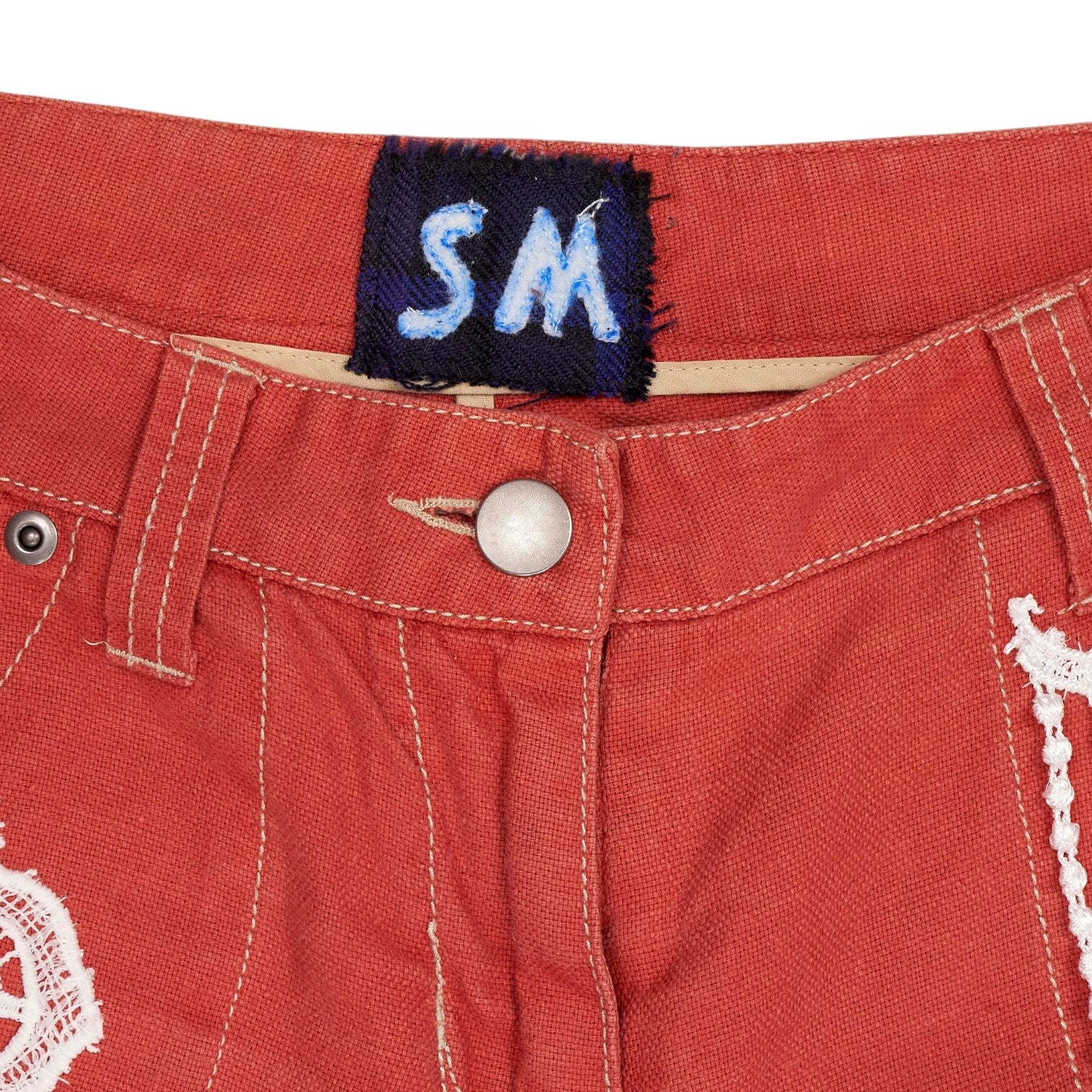 Made by Sean Marsh Orange Red Upcycled Jeans