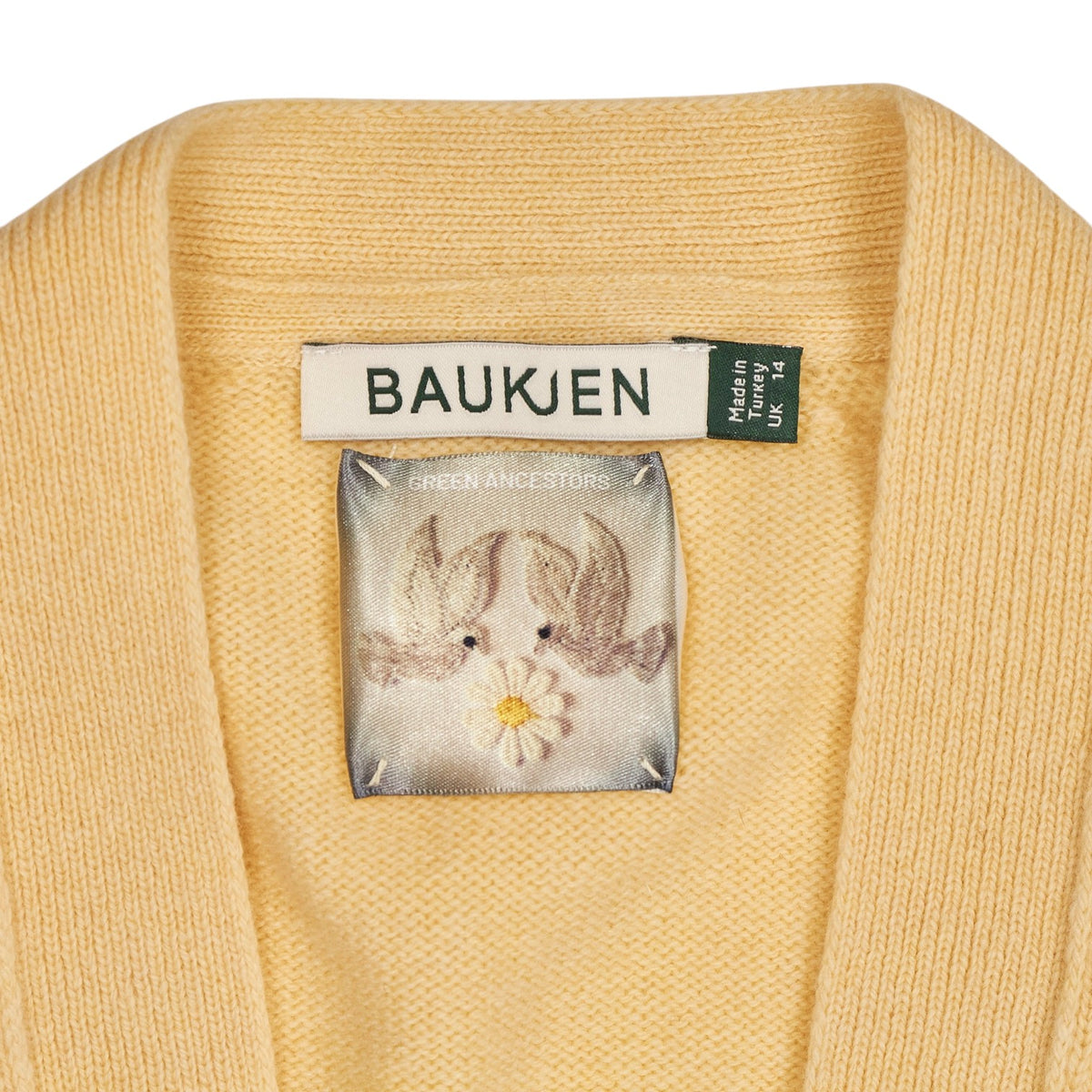 Green Ancestors Butter Yellow Embellished Cardigan