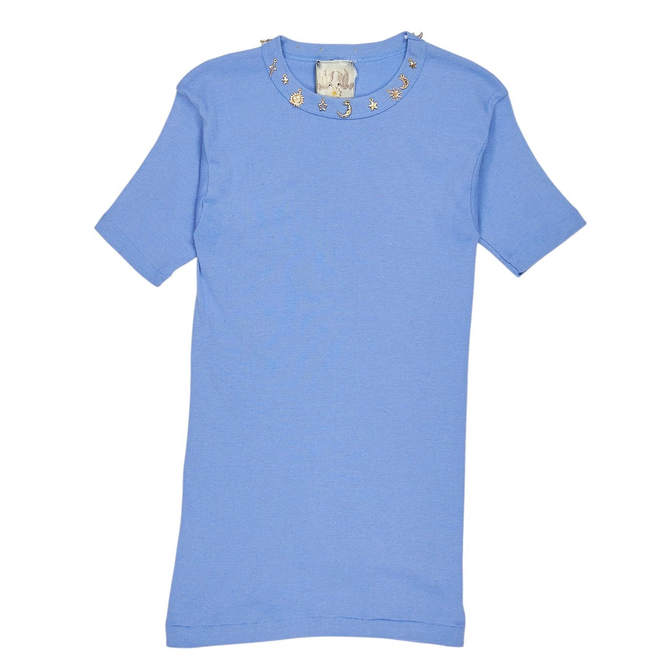 Green Ancestors Blue Gold Celestial Beaded T-Shirt