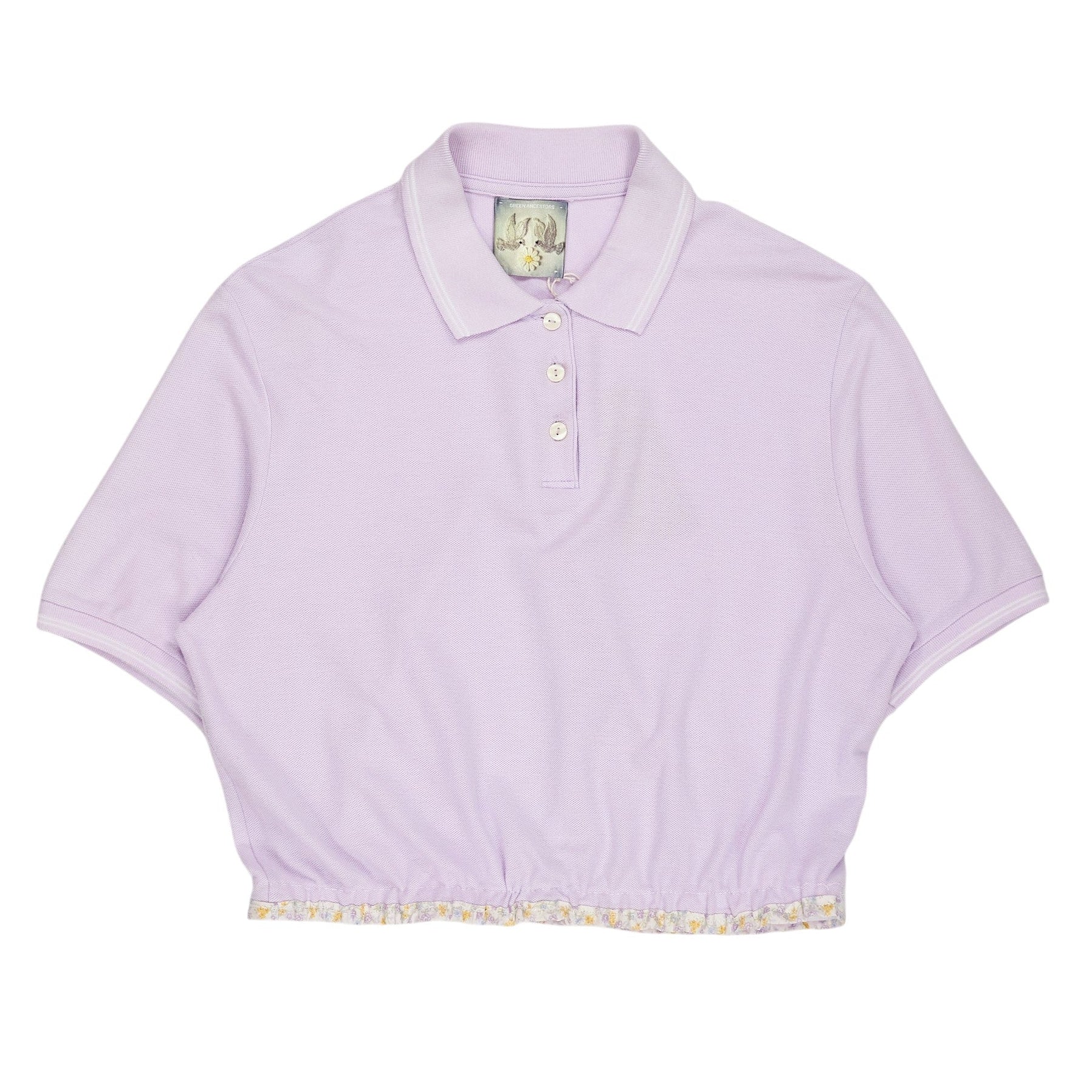 Green Ancestors Light Purple Crop Polo Shirt
