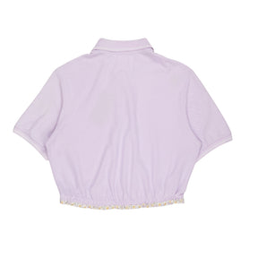 Green Ancestors Light Purple Crop Polo Shirt
