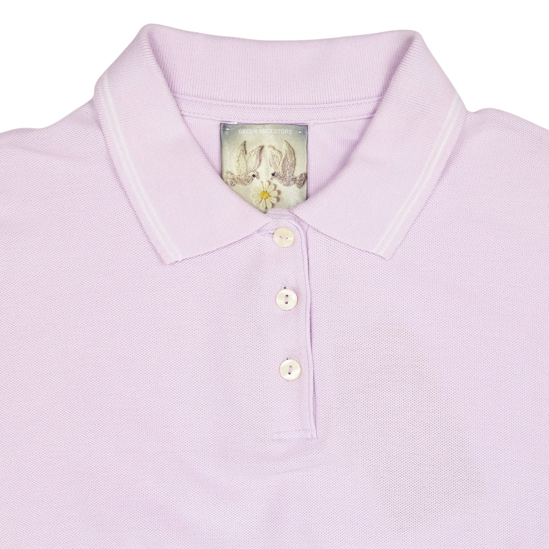 Green Ancestors Light Purple Crop Polo Shirt