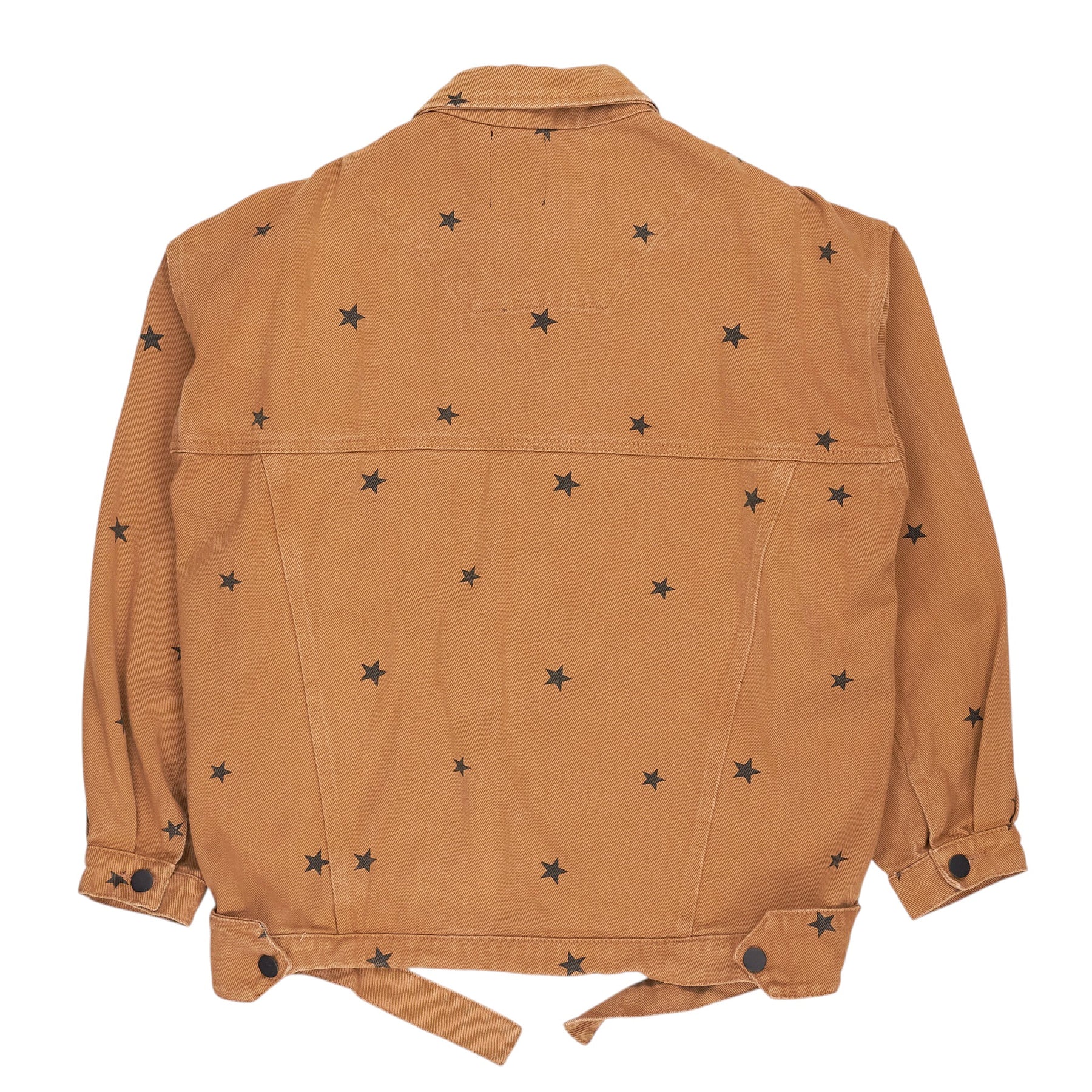 Green Ancestors Tan Brown Black Applique Denim Jacket