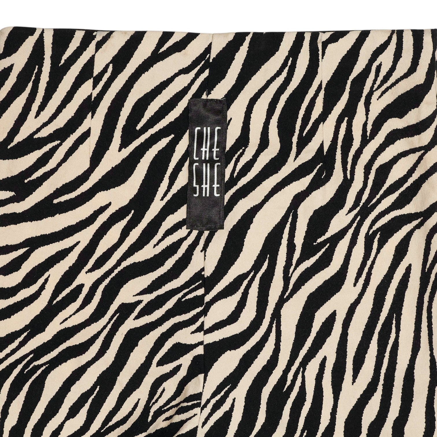 Cheshe Cream Black Zebra Print Chain Trousers