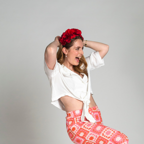 GNANA White Tie Front Shirt