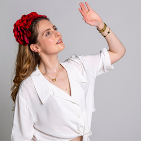 GNANA White Tie Front Shirt