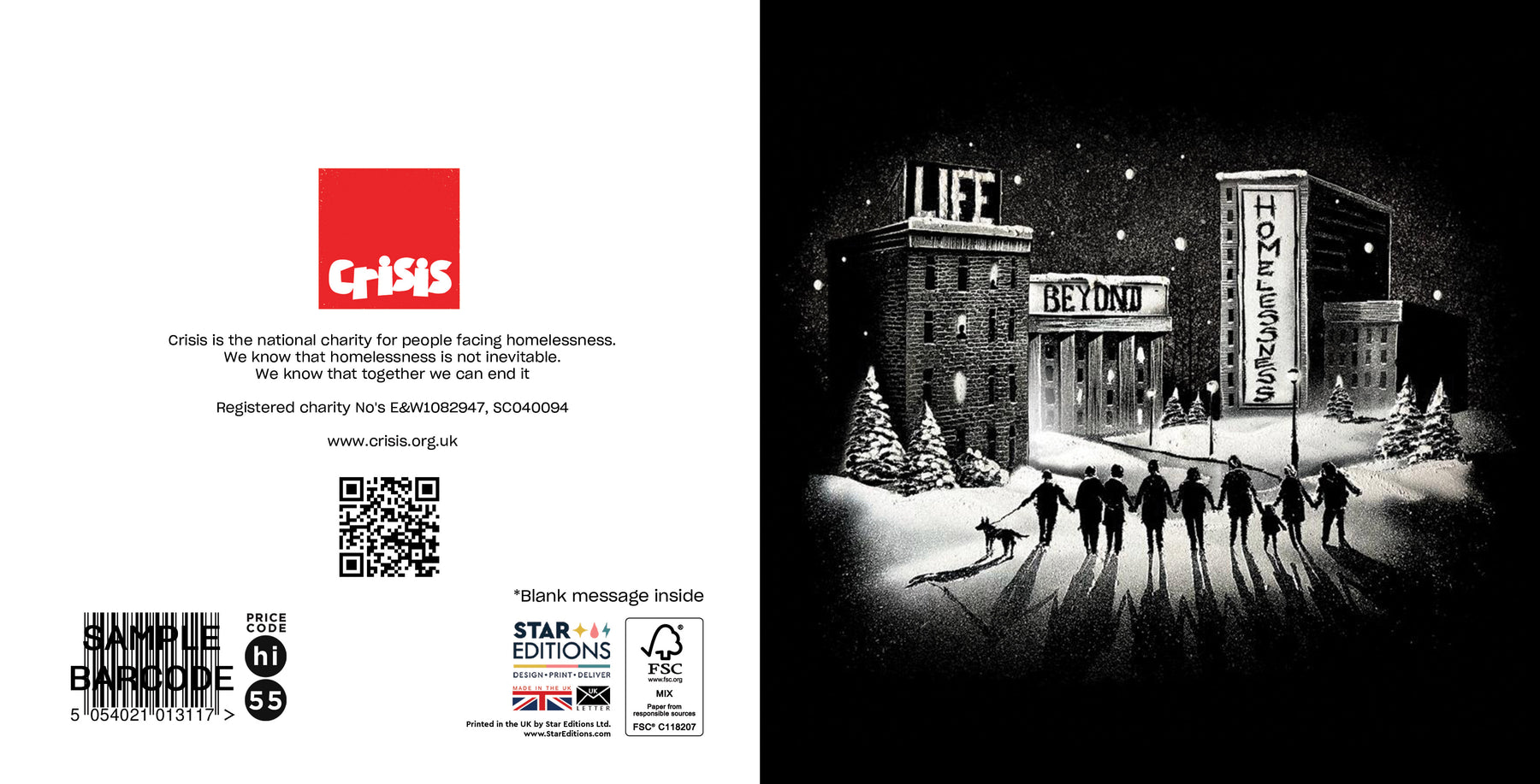 Snow Windows x Crisis Christmas Card - Exclusive "Life Beyond Homelessness" Design