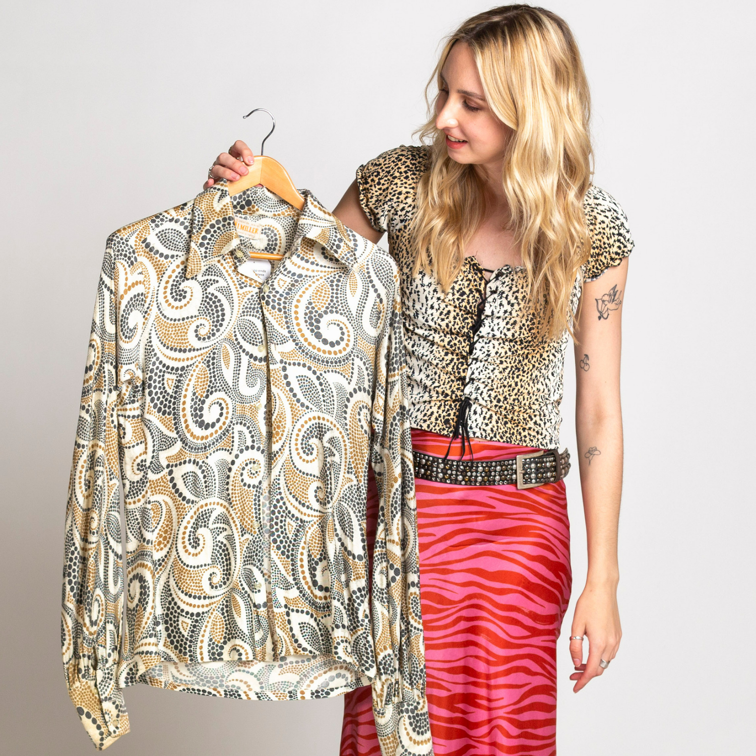 Vintage 1970's Cream Paisley Design Blouse