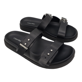 Calvin Klein Black Ergonomic Slides