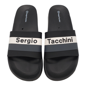 Sergio Tacchini Black Logo Slides