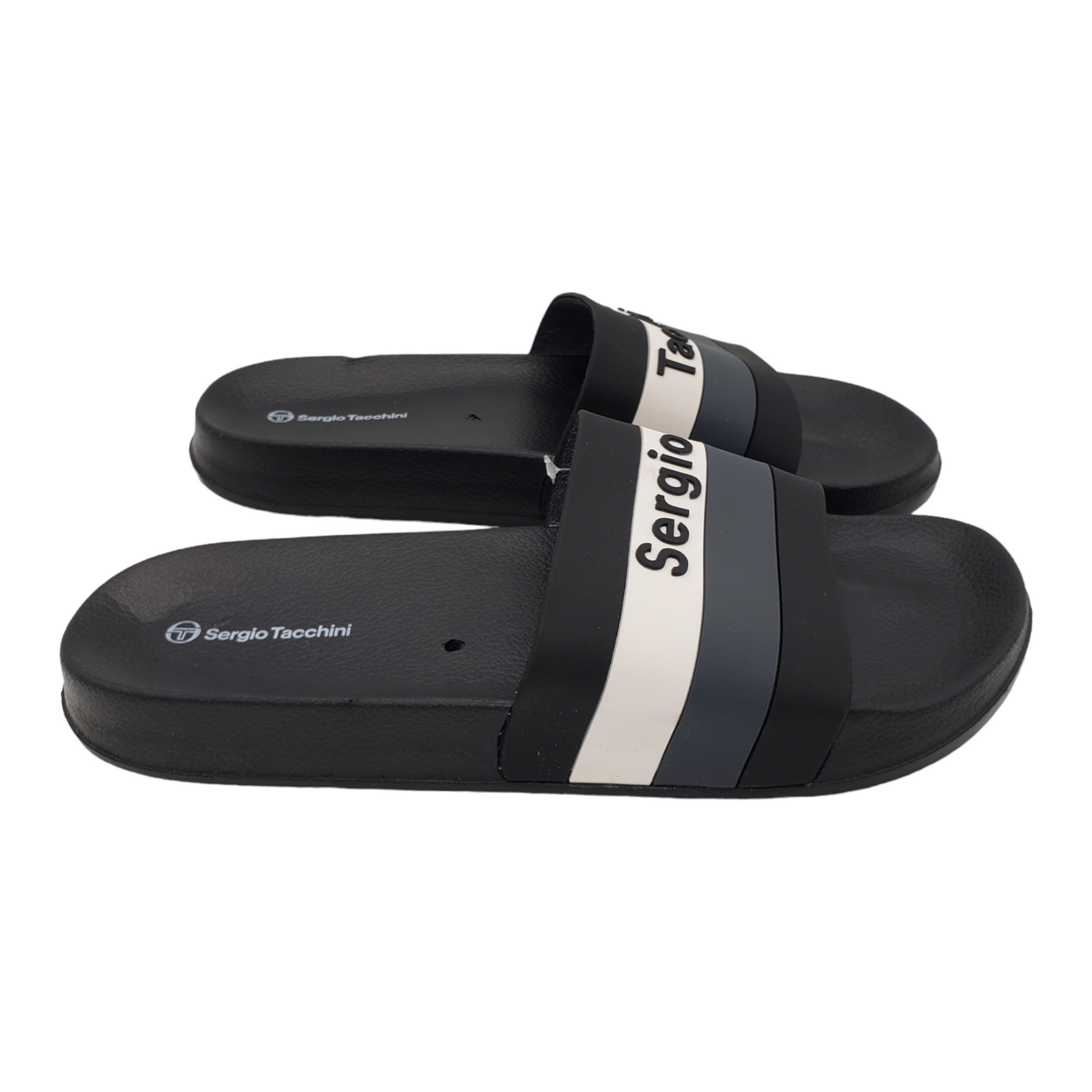 Sergio Tacchini Black Logo Slides