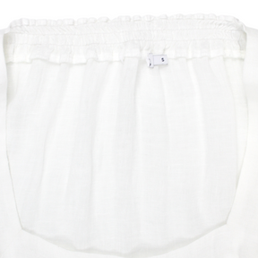 NRBY White Gauze Linen Square Neck Dress - Sample