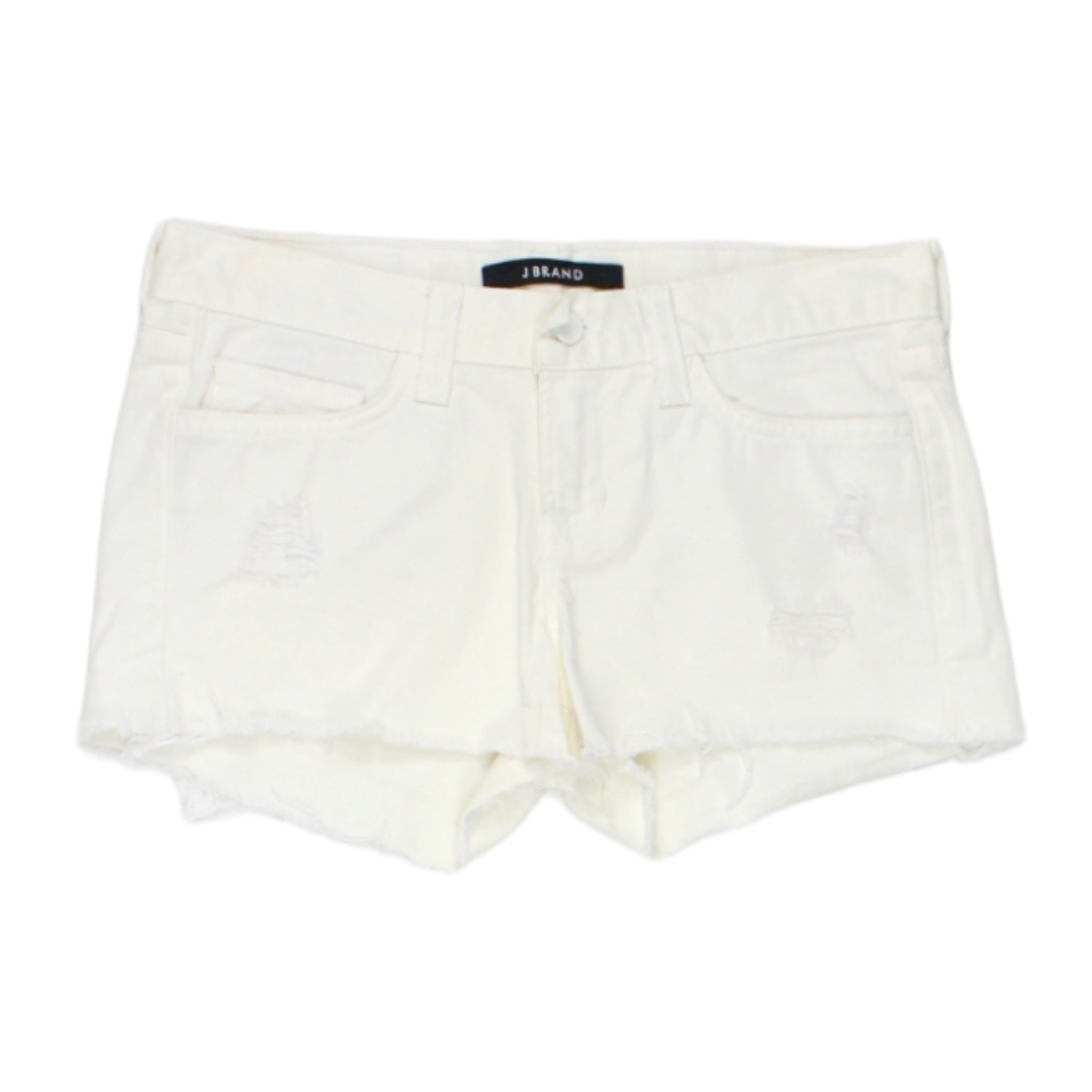 J Brand White Distressed Cut-Off Shorts
