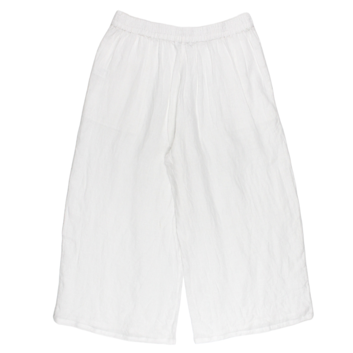 NRBY White Wide Leg Linen Trousers - Sample