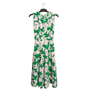Hobbs Green/White Floral Midi Dress