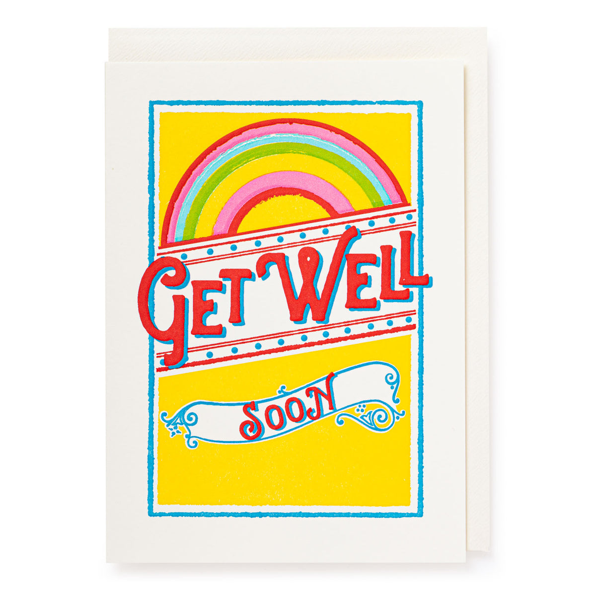 Get Well Rainbow - letterpress printed greeting card