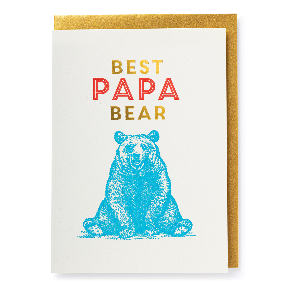 Best Papa Bear - letterpress printed greeting card