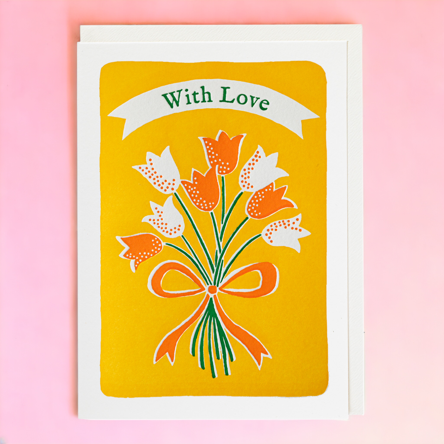 Tulips With Love - letterpress printed greeting card
