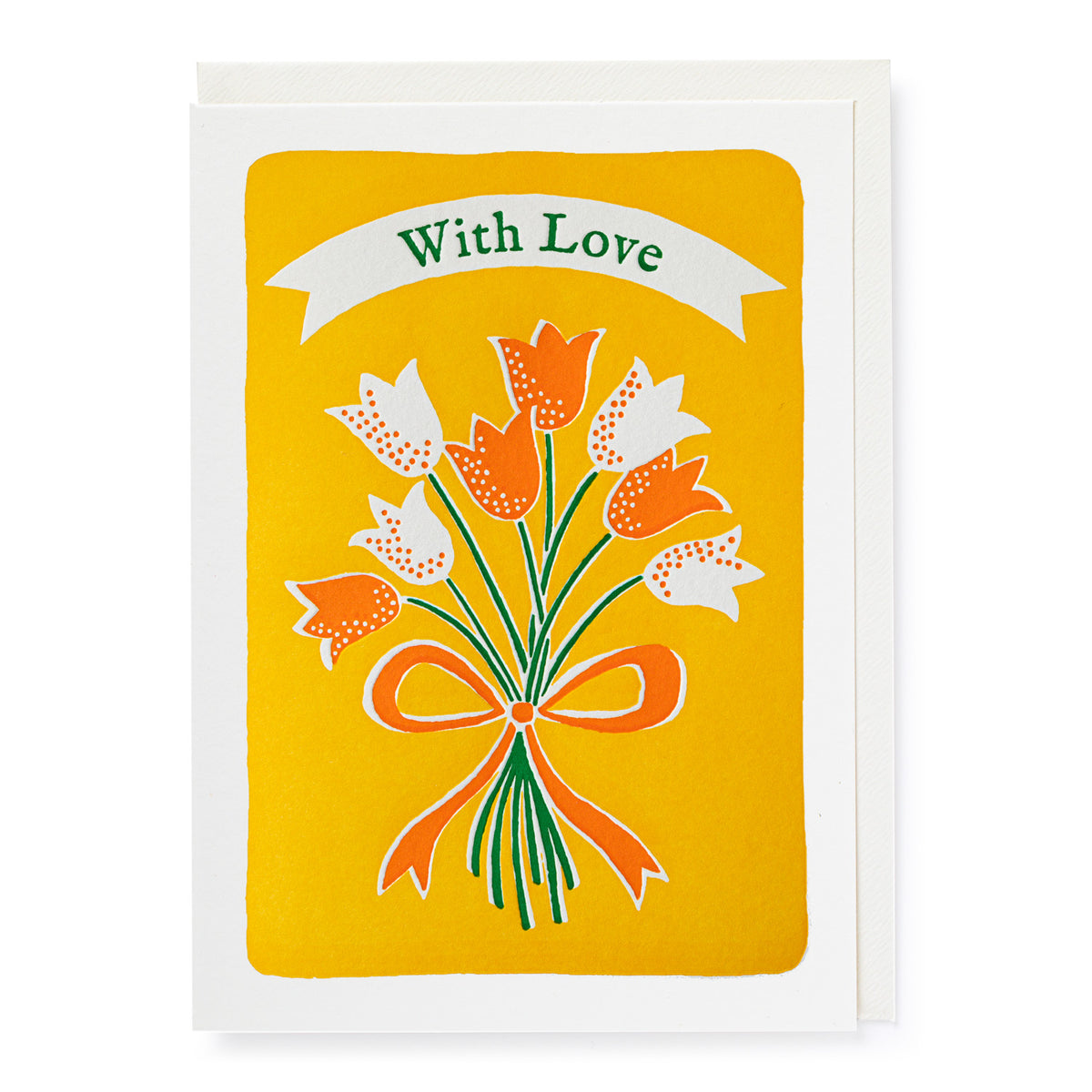 Tulips With Love - letterpress printed greeting card