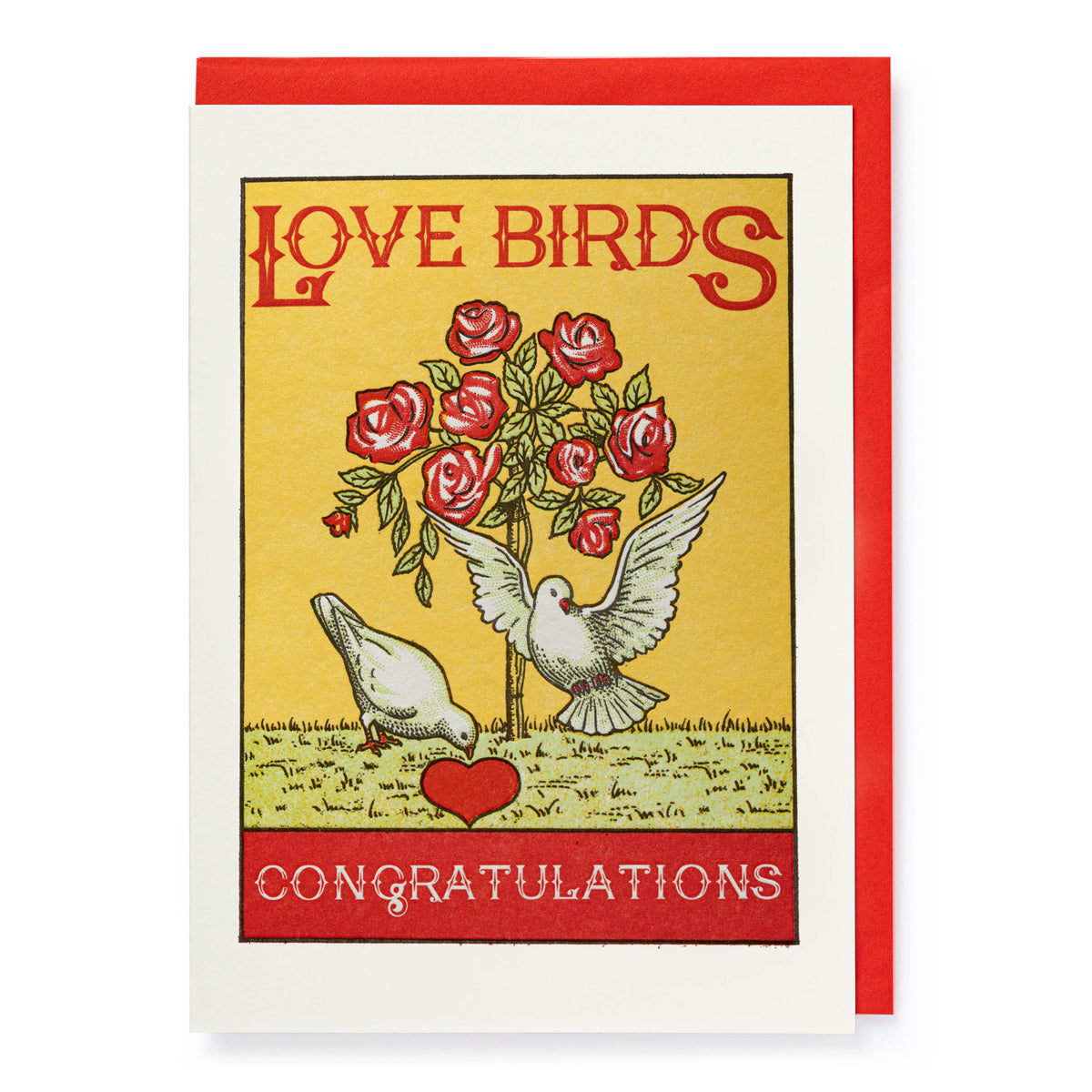 Love Birds - letterpress printed greeting card