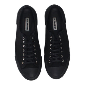 Jil Sander Black Low Top Canvas Sneaker