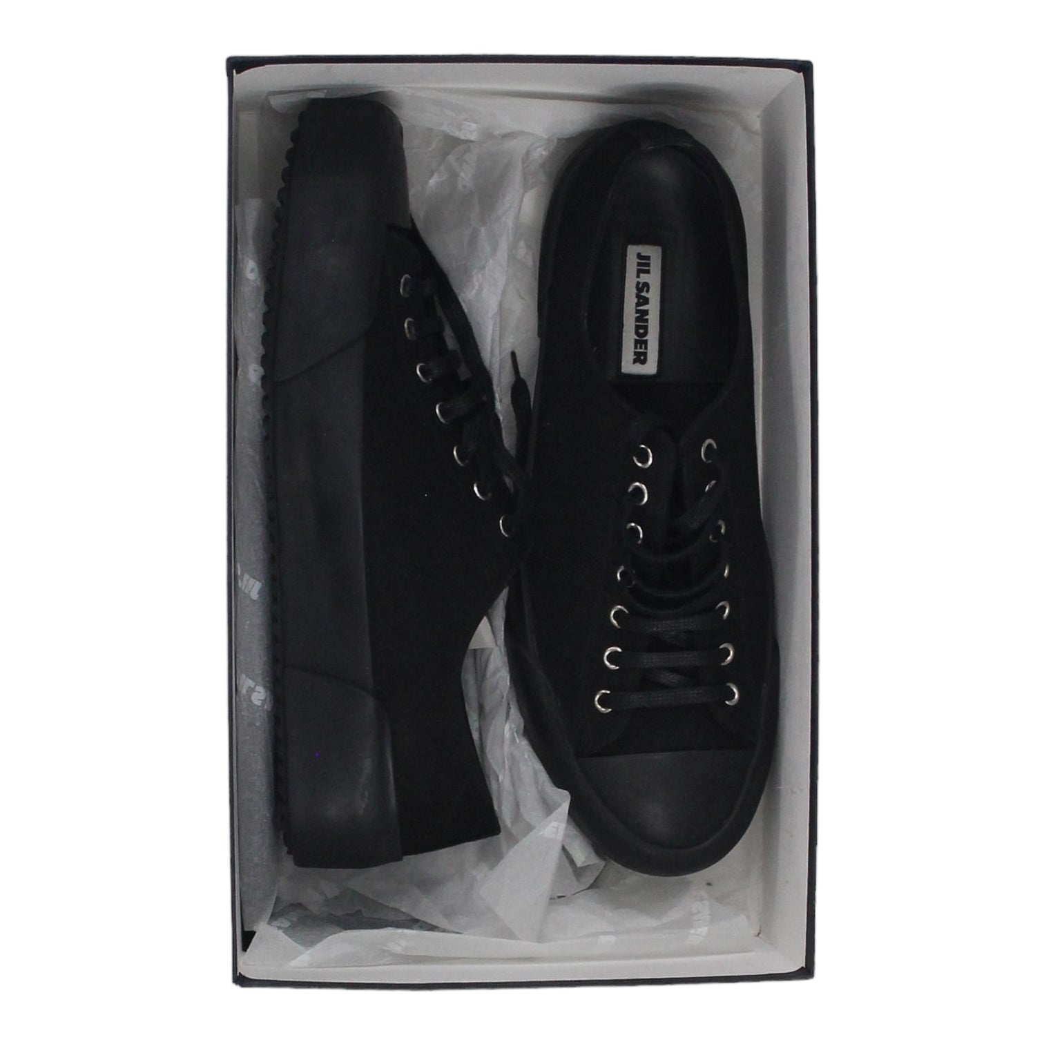 Jil Sander Black Low Top Canvas Sneaker