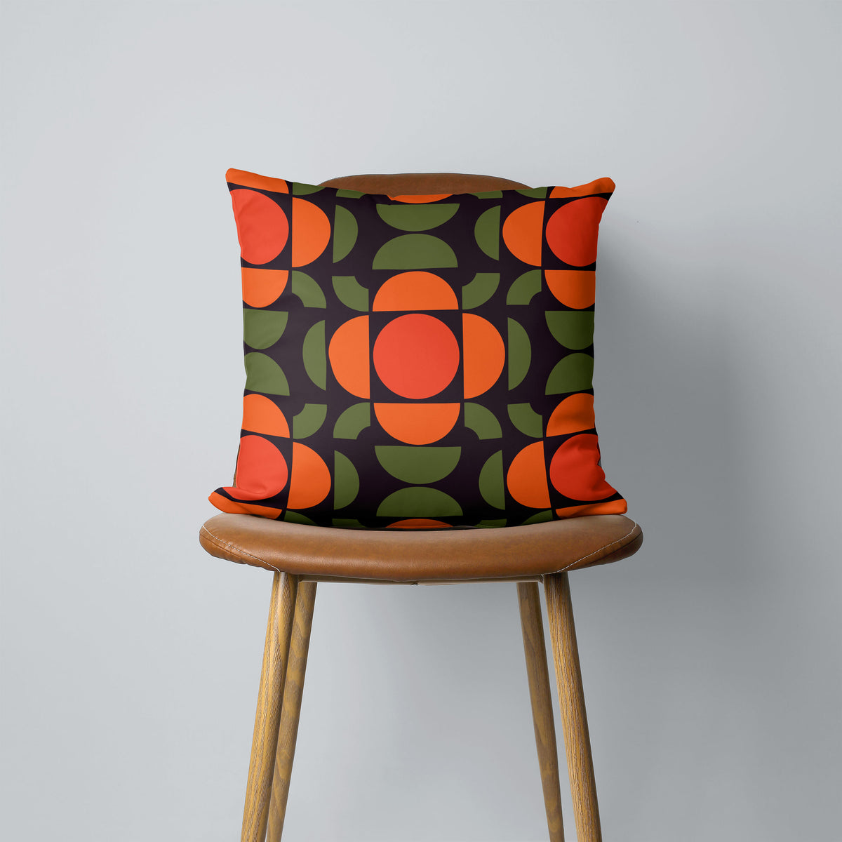 Storigraphic Green/Orange Seventies Cushion