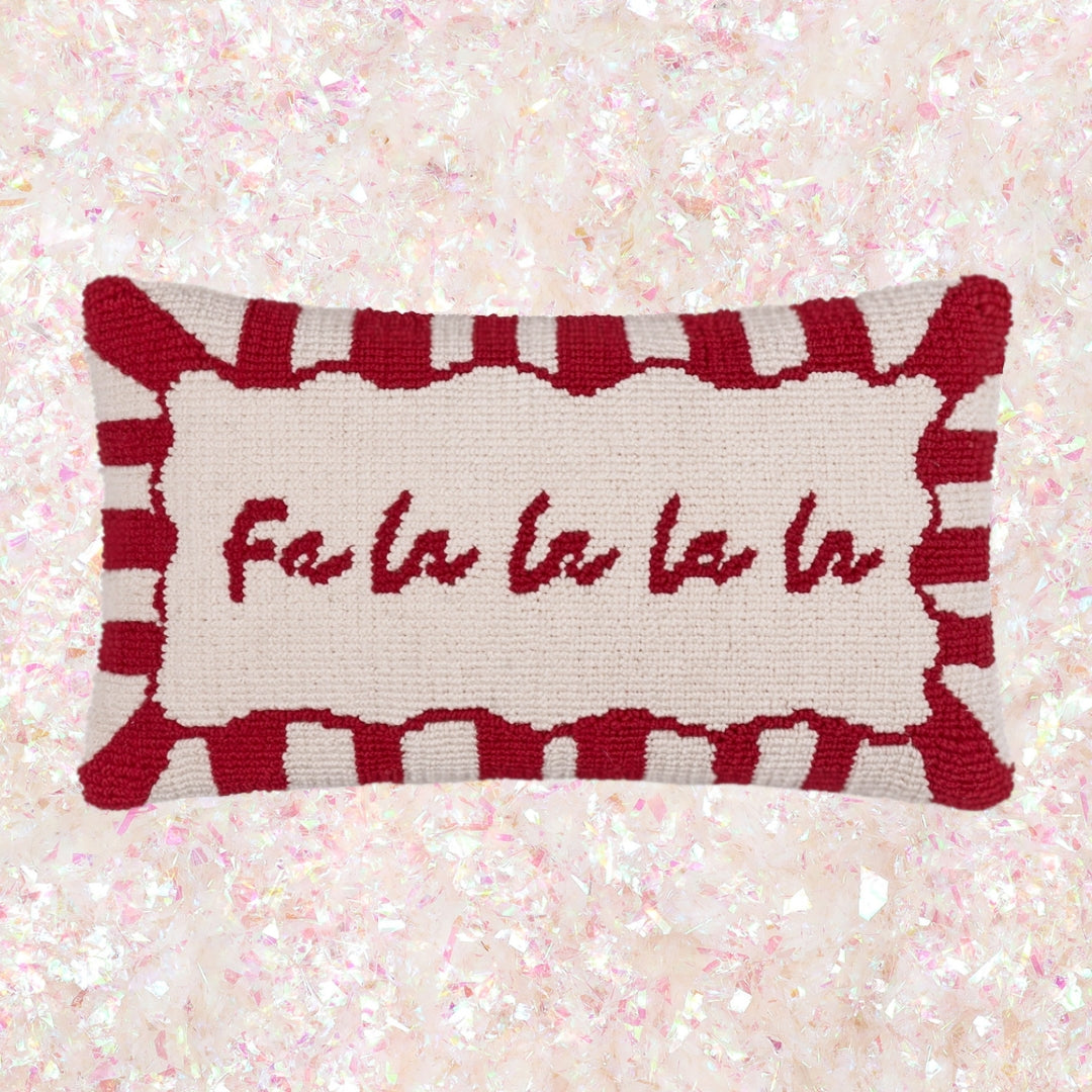 Candy Stripe 'Fa La La' Tufted Cushion