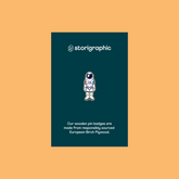 Storigraphic Astronaut Wooden Pin Badge