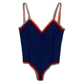 Kiini Blue Crochet Elastic Trimmed Swimsuit