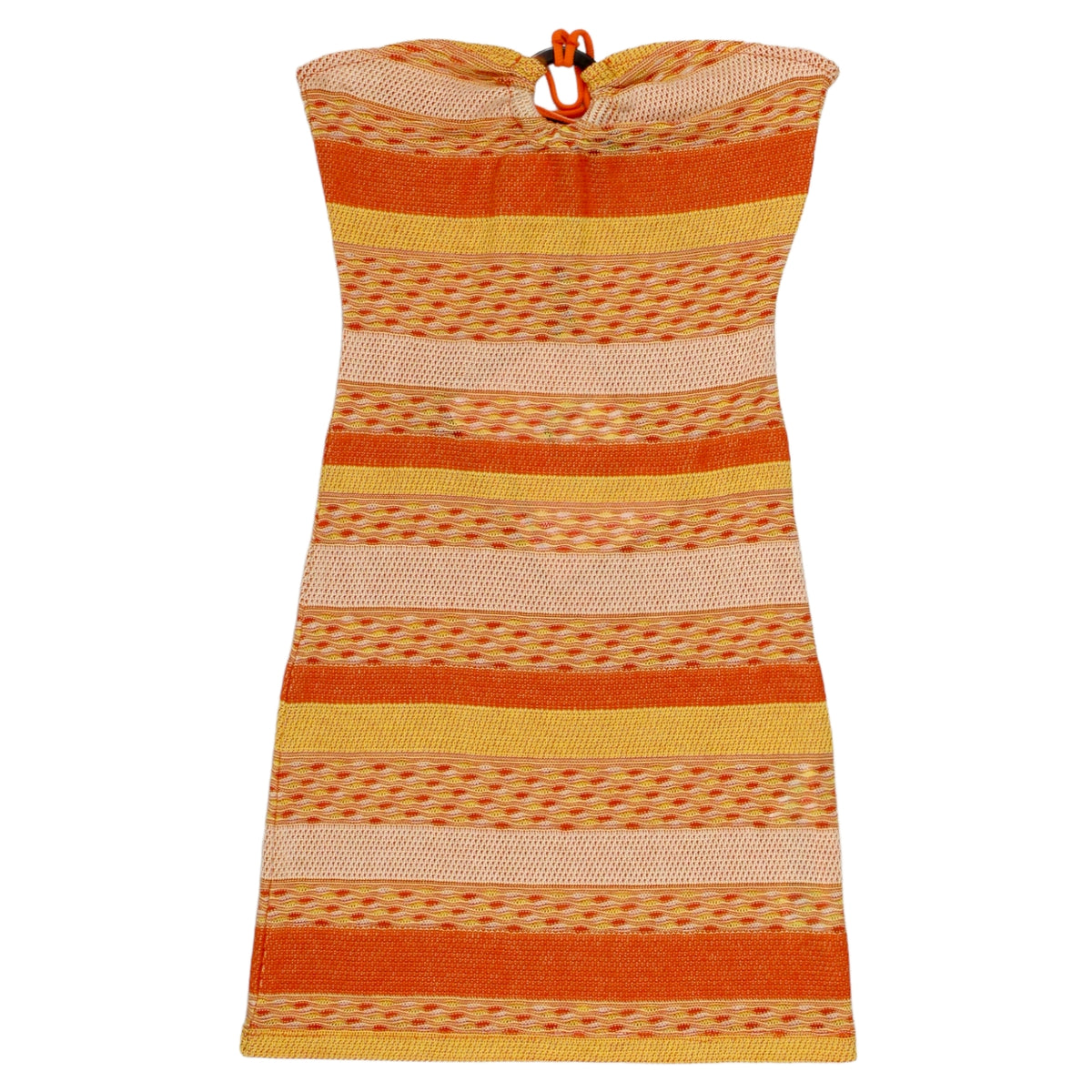 NGOrder Orange Knitted Strapless Mini Dress