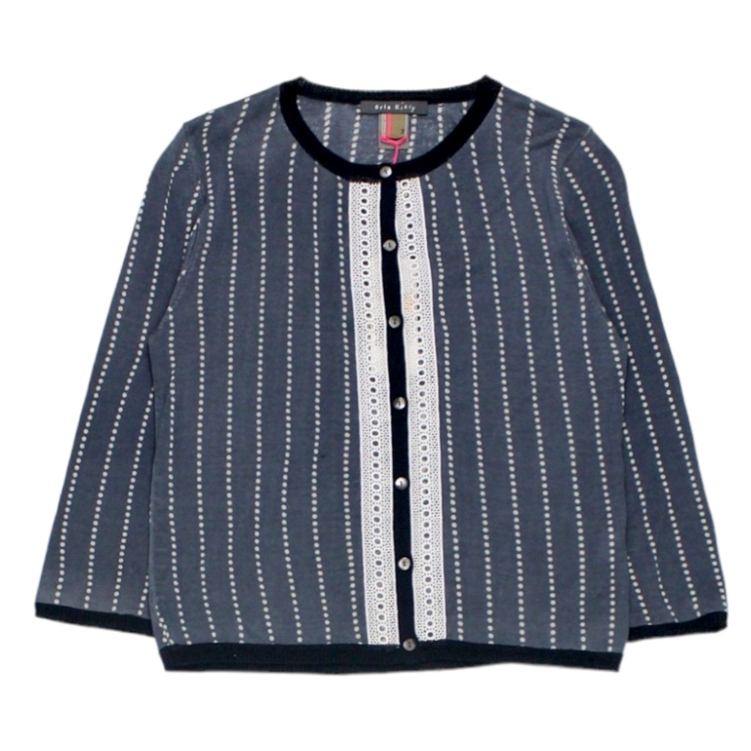 Orla Kiely Slate Dot/Stripe Cardigan