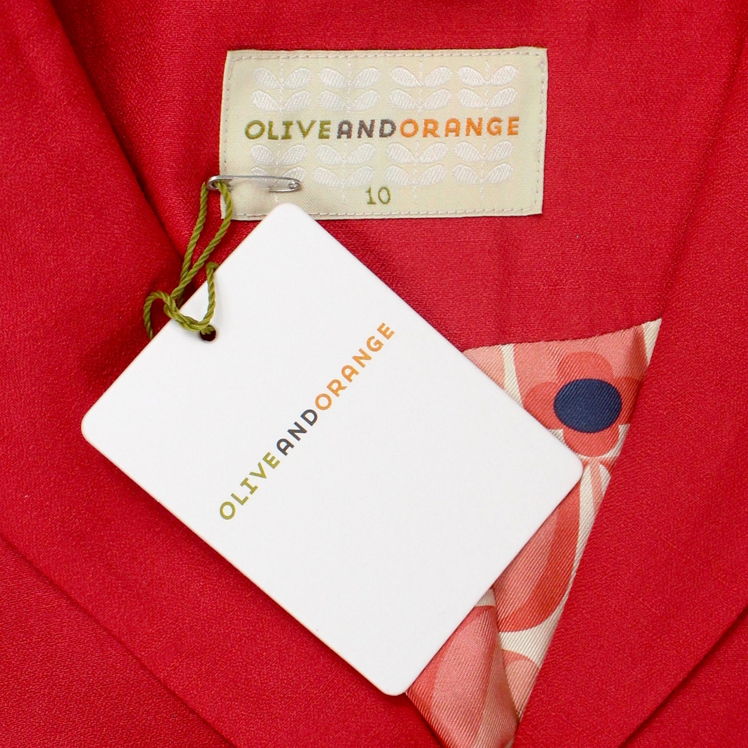 Olive & Orange Red Unstructured Coat