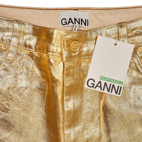 Ganni Gold Metallic Trousers