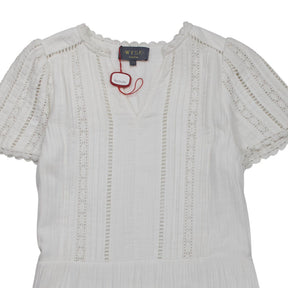 Wyse White Lace Trim Dress