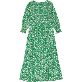 Pink City Prints Green Floral Maxi Dress